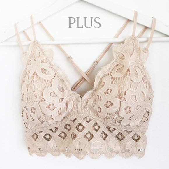 Blush & Belle Other - EDEN Plus Nude Floral Padded Lace Bralette